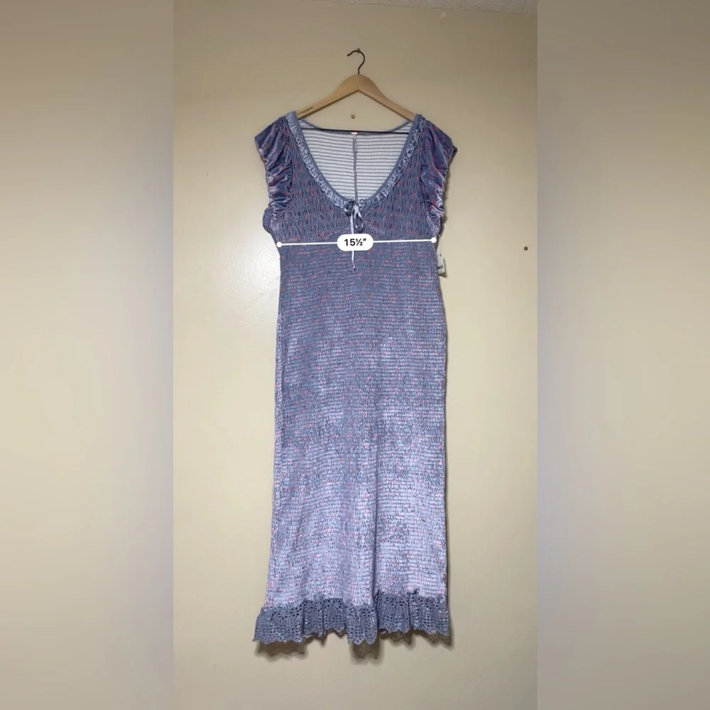 Free People Mckenna Velvet Midi Dress XL